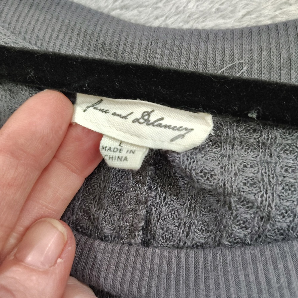 Jane & Delancey Top Womens L Tunic Gray Thermal Knit Asymmetric Hem Fairy Grunge - Picture 6 of 8
